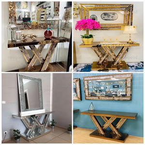 Hiện đại thiết kế mới MDF hành lang giao diện điều khiển bảng gương kim cương bên bảng phòng khách ăn ứng dụng trang trí tường đồ nội thất - Product Image 6