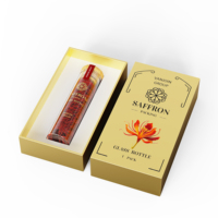 Kemasan kotak hadiah mewah kosong 1g 2g 3g 5g botol kaca borosilikat tinggi kemasan dengan gabus bambu untuk safron