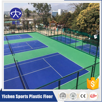 Dalles de sol modulaires en plastique PP portables pour l'extérieur, 25 cm x 25 cm, épaisseur 15 mm, absorption des chocs, terrain de basket-ball
