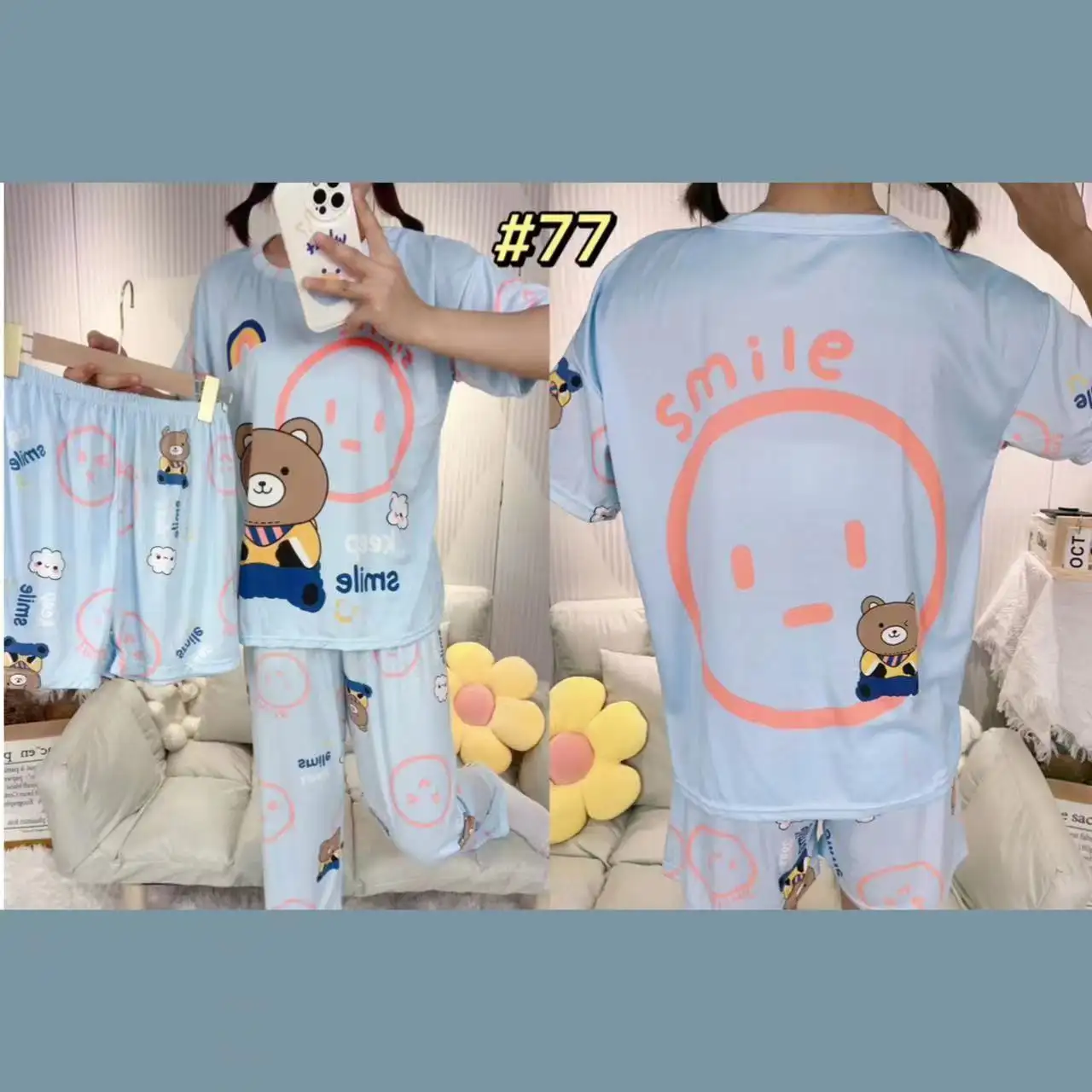 Clothes Pajamas For Women Set 2023 Printed Custom Animal Comfort Pajamas Wear Residential Clothes At Home