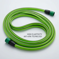 Tuyau d'arrosage hybride en polymère vert de 15 m – Esthétique et durable, flexible, idéal pour l'aménagement paysager design et les maisons modernes