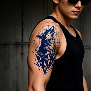 <span class=keywords><strong>Tatuaje</strong></span> Temporal Japonés con Diseño Floral Samurái, Semipermanente, Resistente al Agua, para Brazo o Cuerpo, con Logotipo Personalizado - Product Image 5