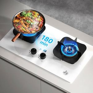 Cuisinière encastrable à double brûleur à flamme haute pour usage domestique, compatible gaz blanc, gaz naturel liquéfié et alimentation électrique par batterie - Product Image 3