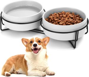 Gamelle en céramique pour chien, double/simple, à alimentation lente, avec support métallique pour chien et chat, vente en gros - Product Image 1
