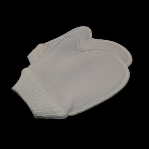 Gants de bain en loofah blancs, éponge exfoliante pour adultes, pour le gommage sous la douche - Product Image 2