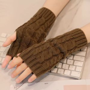 ถุงมือถักแบบไม่มีนิ้ว สีกาแฟ ให้ความอบอุ่น ใช้ในบ้าน สำหรับผู้หญิง ผู้ชาย ฤดูใบไม้ร่วง ฤดูหนาว - Product Image 2