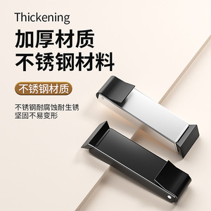 Butée de porte à pédale Zhan Han en acier inoxydable noir, magnétique, à fixation au sol, à commande manuelle pour porte d'armoire - Product Image 2