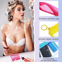 Beauté Maquillage Cosmétique Accessoires Organisateur Pochette Multicolore Petit Nylon Maille Fermeture Éclair Sacs