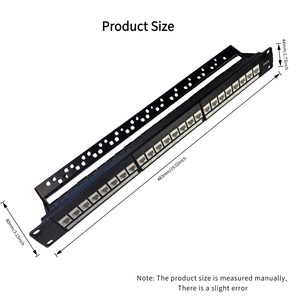 CAT6A 24 포트 금도금 RJ45 모듈식 패치 패널 Cat6A UTP 툴리스 키스톤 잭 패치 패널 - Product Image 6