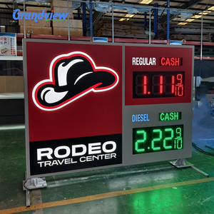 Stations d'essence de <span class=keywords><strong>prix</strong></span> <span class=keywords><strong>du</strong></span> gaz numérique affiche les stations de remplissage de signalisation électronique lettres de canal panneaux de monument de pylône - Product Image 3