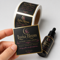 Produits de soin de la peau personnalisés, autocollants biodégradables, étiquettes autocollantes, rouleaux d'étiquettes pour bouteilles en verre