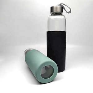 Bouteilles à jus en verre réutilisables écologiques, très vendues sur <span class=keywords><strong>Amazon</strong></span>, avec couvercle en acier inoxydable - Product Image 2
