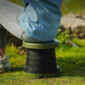 Sgabello e sedia pieghevoli portatili leggeri mobili da esterno in plastica di piccole dimensioni campeggio Picnic Travelling Fishing Park - Product Image 1