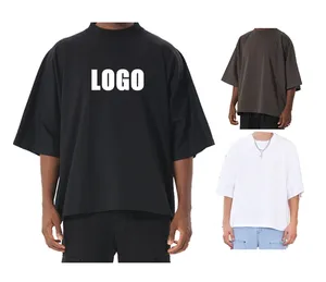 300 ग्राम बॉक्सी फिटेड टी-शर्ट हैवी कस्टमाइज़ ब्लैंक टी-शर्ट 100% कॉटन टी शर्ट कस्टम खुद का लोगो ओवरसाइज़्ड पुरुषों की टी-शर्ट