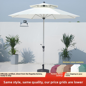<span class=keywords><strong>Parasol</strong></span> de patio extérieur avec mât central, manivelle, imperméable, protection UV, pour la plage et le camping, auvent portable - Product Image 1