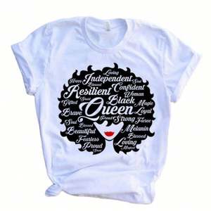Camiseta de Algodón Blanca con Cuello Redondo para Mujer, Diseño Casual con Corduroy Teñido Liso y Logotipo Personalizado, Estilo Africano - Product Image 5
