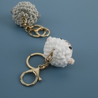 Porte-clés mouton en crochet amigurumi, mini-poupée en peluche, animaux en crochet faits main, cadeau, breloque de sac, porte-clés fleur
