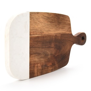 BSCI Bois d'acacia et marbre <span class=keywords><strong>Mini</strong></span> planche à fromage Cadeau parfait Craquelins en <span class=keywords><strong>ardoise</strong></span> Brie Plateau de charcuterie pour la cuisine à domicile - Product Image 3