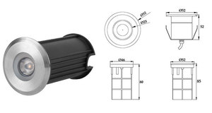 <span class=keywords><strong>Spot</strong></span> de sol extérieur 5w IP67, étanche, encastré au sol, rond, <span class=keywords><strong>LED</strong></span>, terrasse, jardin, encastré, lumière souterraine - Product Image 3