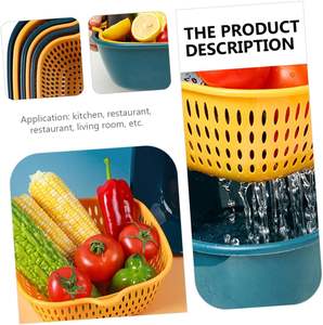 Cesta de drenaje multifuncional de PP de 6 piezas para cocina, para lavar y almacenar frutas y verduras, de grado alimenticio y ecológica, al por mayor - Product Image 5