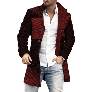 Nuovo soprabito Casual lungo monopetto da <span class=keywords><strong>uomo</strong></span> con motivo a quadri <span class=keywords><strong>Trench</strong></span> elegante da indossare - Product Image 3