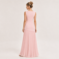 Robe d'été maxi élégante en mousseline plissée de luxe pour femme, grande taille, haute qualité, style romantique