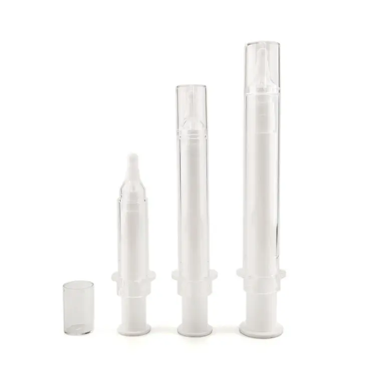 Precio del fabricante 5ml 10ml 20ml Botellas de crema para los ojos Jeringa de embalaje cosmético al vacío Botella sin aire Tubo Botellas de jeringa de plástico