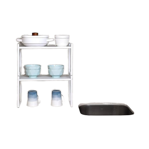 Scaffali <span class=keywords><strong>per</strong></span> Armadietti in Acciaio Inossidabile Resistenti, Organizzatore Impilabile <span class=keywords><strong>per</strong></span> Dispensa e <span class=keywords><strong>Cucina</strong></span>, Ampio e Alto - Product Image 6