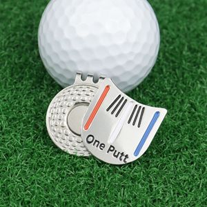 Marcador de Pelota de Golf Metálico con Imán y Clip para Gorra, Diseño One Putt, Acabado Niquelado - Product Image 1