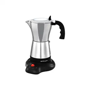 Aluminium Kookplaat Espressomachine Met Houtnerf Handvat Koffie Percolator Camping Moka Pot Koffie Percolator Elektrische Moka Pot