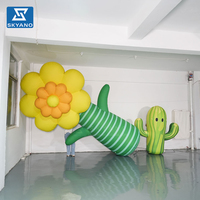 Grande fleur gonflable simulée sur mesure pour la décoration de sites touristiques, de scènes de marché et d'événements extérieurs