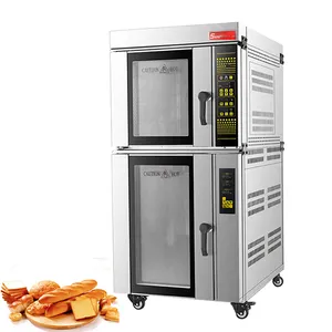 Commercial 5-plate electric hot air stove with 10 fermentation boxes, timed dough fermentation, suitable for large bakeries