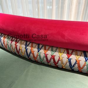 Divano Medusa con Braccioli Alti, in Tessuto e Metallo Riflettente, per Trucco e Relax, <span class=keywords><strong>Arredamento</strong></span> di Lusso per Soggiorno - Product Image 5