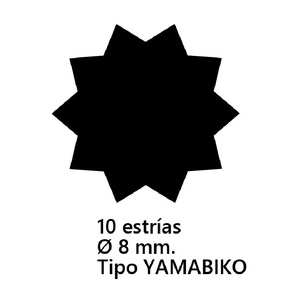 Adaptador Compatible Yamabiko Ref 555011 "M" de 10 Ranuras y 8 mm de Diámetro para un Uso Conveniente - Product Image 1