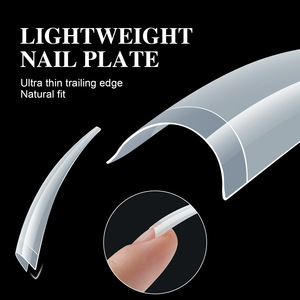 500 pièces/sac Faux ongles en ABS, demi-couverture, forme Stiletto et Cercueil, naturels et fins, pour extension d'ongles, usage professionnel en salon - Product Image 4