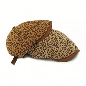 2025 New Arrival Spring Autumn Leopard Print Beret <b>Hat</b> Artistic Retro Casual Travel Newsboy <b>Hat</b> - Product Image 3