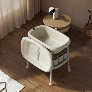 <span class=keywords><strong>Table</strong></span> à <span class=keywords><strong>langer</strong></span> 2 en 1, station à couches <span class=keywords><strong>avec</strong></span> roues verrouillables et étagère de rangement pour gagner de la place - Product Image 6