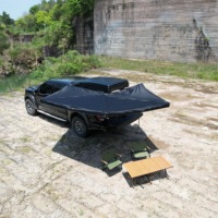 Étui souple en PVC 270 °   Auvent latéral de voiture en forme d'éventail, protection UV, tente de voiture en Oxford pour SUV, camion, aventure en autonomie