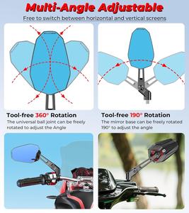 Espejos Retrovisores Plegables Impermeables para Motocicleta Kewig con Tornillo M8 M10, Espejo Antideslumbrante y Antivaho Compatible con Yamaha Harley <span class=keywords><strong>BMV</strong></span> - Product Image 4