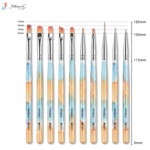 OEM ODM 10 piezas Pincel <span class=keywords><strong>para</strong></span> <span class=keywords><strong>uñas</strong></span> <span class=keywords><strong>de</strong></span> pelo sintético con mango <span class=keywords><strong>de</strong></span> acrílico amarillo y azul estilo playa <span class=keywords><strong>para</strong></span> <span class=keywords><strong>kit</strong></span> profesional <span class=keywords><strong>de</strong></span> marca personalizada - Product Image 4
