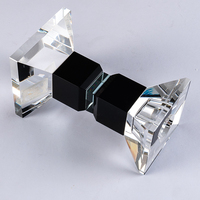 Porte-bougie en cristal noir transparent, bloc géométrique, bougeoir octogonal, base carrée, décoration moderne pour la maison, table à manger