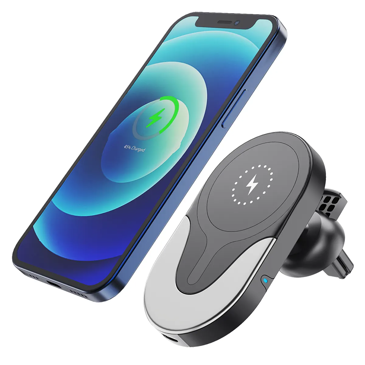 Manufacture Car Accessories Electronic Qi Kc Ai Quick Charging Original Magnetic Cell Phone Car Holder Wireless Charger