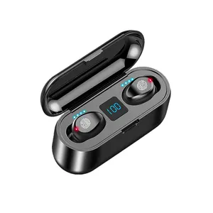 Yeni F9 kablosuz kulaklıklar Bluetooth V5.0 kulaklık TWS Mini In-kulak spor koşu kulaklıklar cep telefonları için HD çağrı