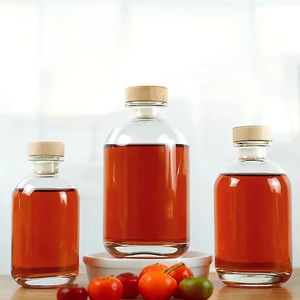 Bouteilles en verre dépolies transparentes de 250 ml, 375 ml, 500 ml pour jus de fruits, liqueurs, vins, boissons alcoolisées, vodka, whisky avec bouchon – Vente chaude - Product Image 4