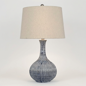 Lámpara de Mesa de Cerámica Rústica Contemporánea para Hotel u Hogar, con Pantalla de Tela Cónica, Iluminación Decorativa de Lujo para el Hogar, con Fuente de Alimentación Flexible de CA - Product Image 5