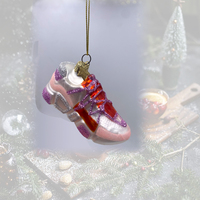 Vente directe usine – Ornements de Noël rectangulaires en verre soufflé à la main, personnalisables, en forme de chaussures de sport