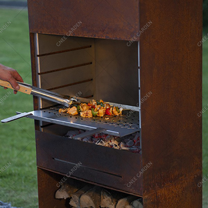 Chimenea Exterior Independiente de Acero Corten con Estufa de Leña para Jardín y Patio, Portátil, 10000-14999 BTU, para Cocinar al Aire Libre - Product Image 5