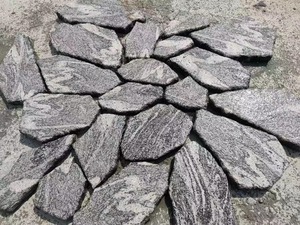 Mô hình điên tự nhiên màu đen xám trắng tĩnh mạch Granite flagstone lát nền đá tấm trong <span class=keywords><strong>tumbled</strong></span> kết thúc - Product Image 6