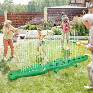 Inflatable Crocodile Sprinkler Toy for Kids Backyard Summer <b>Water</b> Play and Outdoor <b>Fun</b> - Product Image 6