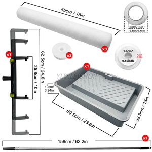 Ensemble de 6 rouleaux à <span class=keywords><strong>peinture</strong></span> de 18 pouces, perche télescopique de 5,2 pieds, grand <span class=keywords><strong>bac</strong></span> à <span class=keywords><strong>peinture</strong></span> <span class=keywords><strong>pour</strong></span> la <span class=keywords><strong>peinture</strong></span> en hauteur et sur de grandes surfaces - Product Image 3